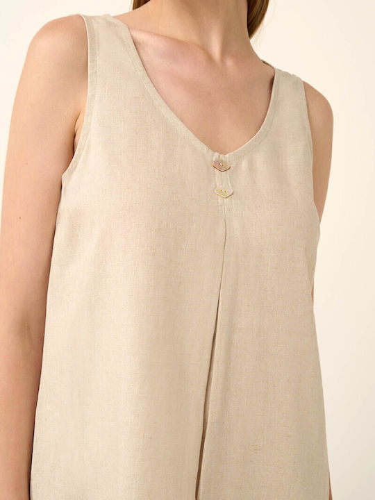 Sommer Midi Damenkleid Beiges Haut