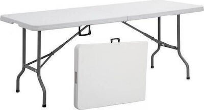 Epiplo-Fos Table Metal for Camping Foldable 180x75x74cm White