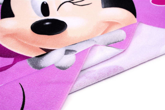 Dimcol Παιδική Πετσέτα Θαλάσσης Ροζ Minnie 140x70εκ.