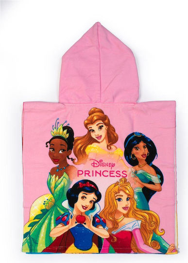 Dimcol Strandponcho Schnelltrocknend Disney Home Prinzessin 08 50x100 Rosa 100% Mikrofaser