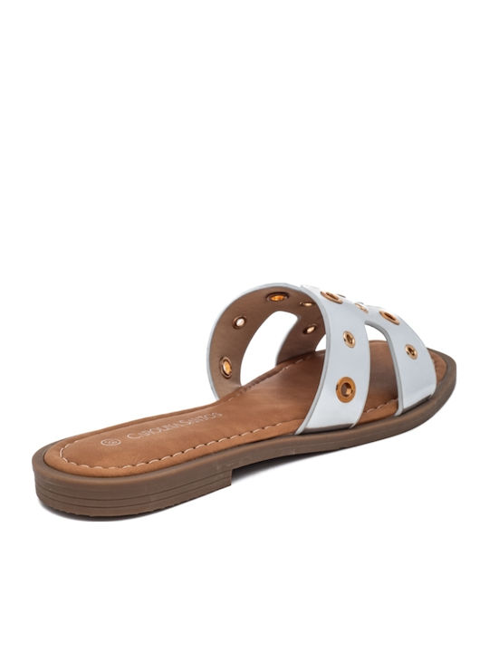 Women's Flat Sandals in Silver Color
