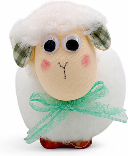 Easter Table Decorative Figure Lamb White Synthetic Fur 12cm 3epx54