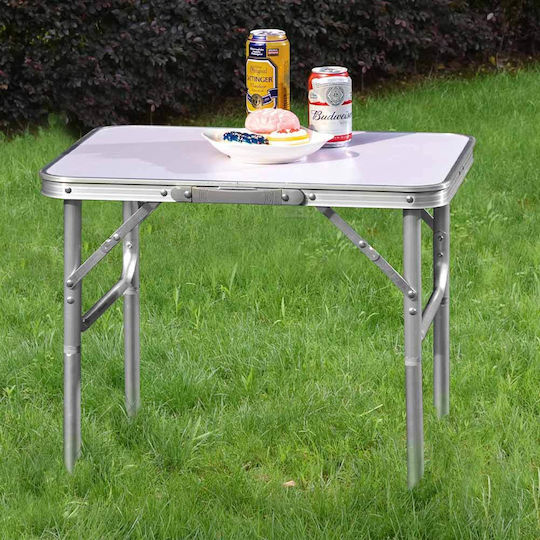 Bakaji Table Aluminum for Camping Foldable in Case 60xx45cm Gray