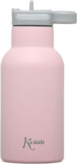 Kiokids Παιδικό Παγούρι Θερμός Ανοξείδωτο Ροζ 350ml
