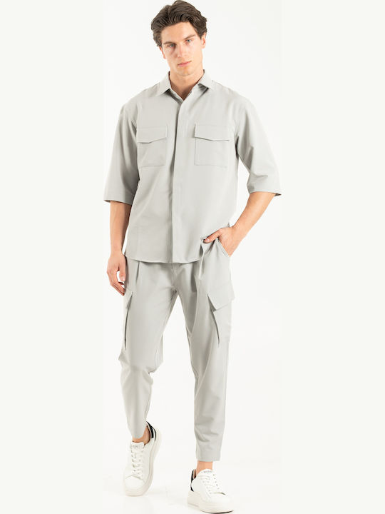 Langärmeliges Overshirt Grau
