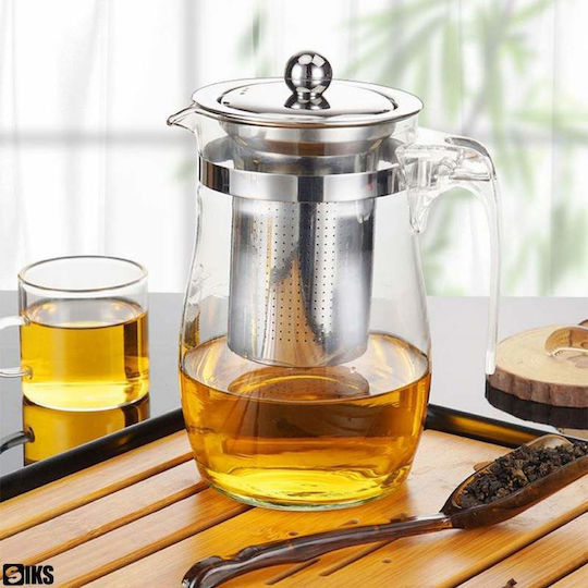 Teekanne mit Tasse und Filter Glas Transparent 750ml