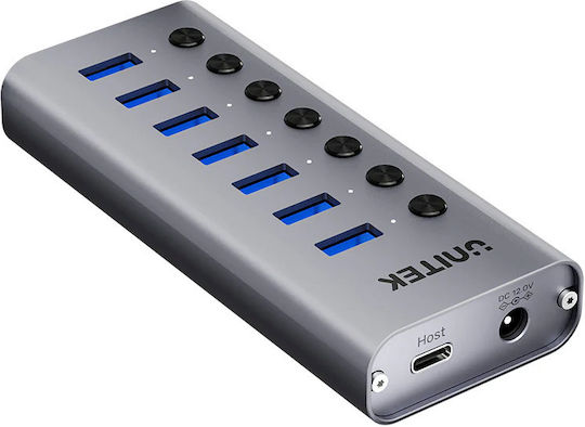 Unitek Usb-c Hub 7xusb-a Power Switch 12v2a H1314a