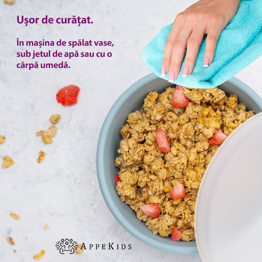 AppeKids Παιδικό Μπωλ Φαγητού από Σιλικόνη Τιρκουάζ