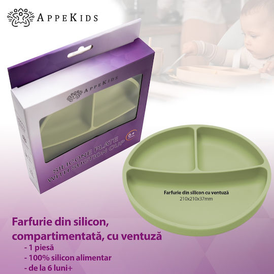 AppeKids Kinderteller aus Silikon Grün