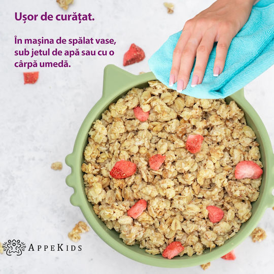 AppeKids Παιδικό Μπωλ Φαγητού από Σιλικόνη Πράσινο