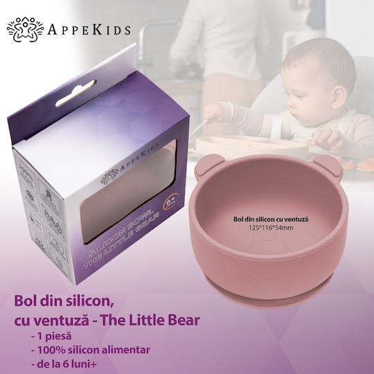 AppeKids Παιδικό Μπωλ Φαγητού από Σιλικόνη Ροζ