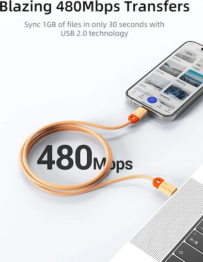 Cabletime Плетен USB 2.0 Кабел USB-C Мъжки - USB-C 60W Захранване (PD) Син 0.25м CT-CM60-PBW