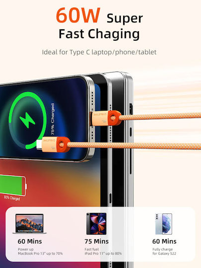 Cabletime Geflochtenes USB 2.0 Kabel USB-C männlich - USB-C 60W PD Schwarz 0,25m CT-CM60-PBW