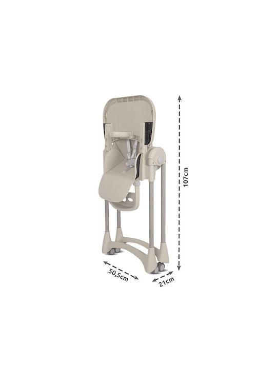 Lorelli Tummy Time Foldable Highchair with Adjustable Height Beige