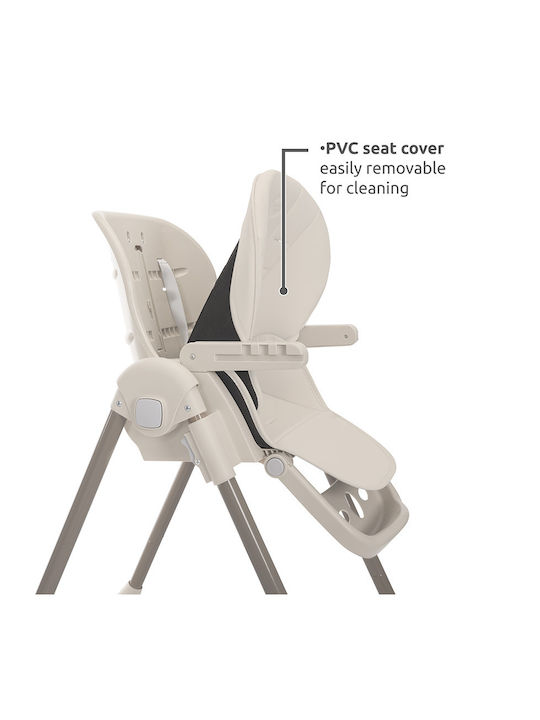 Lorelli Tummy Time Foldable Highchair with Adjustable Height Beige