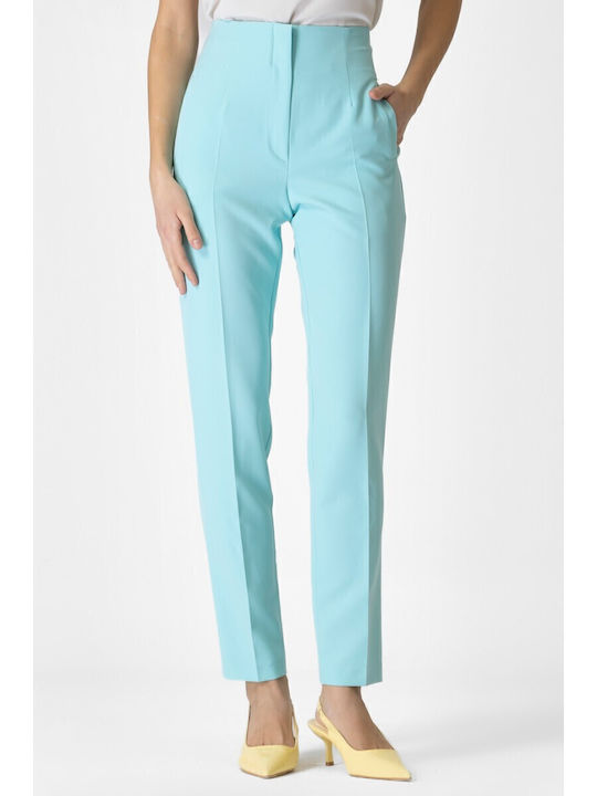 Damen Hoch tailliert Stoff Hose Pink
