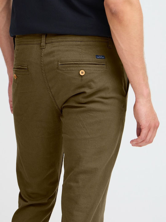 Men's Chino Elastic Slim Fit Trousers Khaki