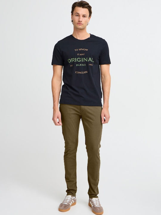 Men's Chino Elastic Slim Fit Trousers Khaki