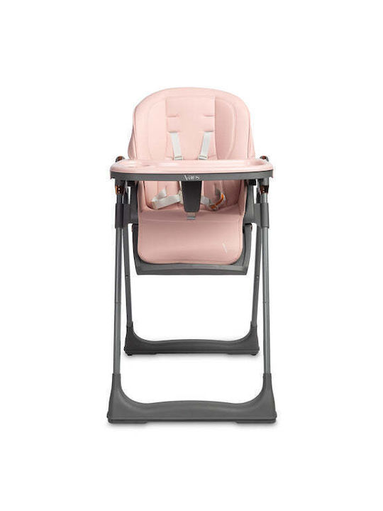 Caretero Vars Foldable Highchair with Metal Frame & Leatherette Seat Pink