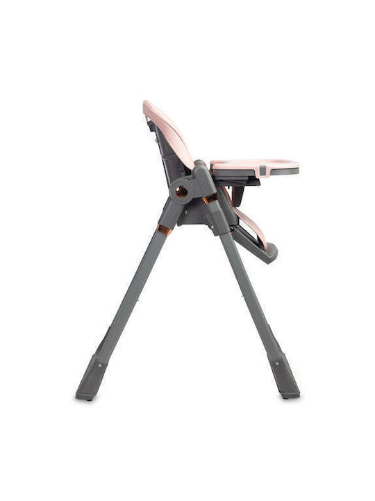 Caretero Vars Foldable Highchair with Metal Frame & Leatherette Seat Pink