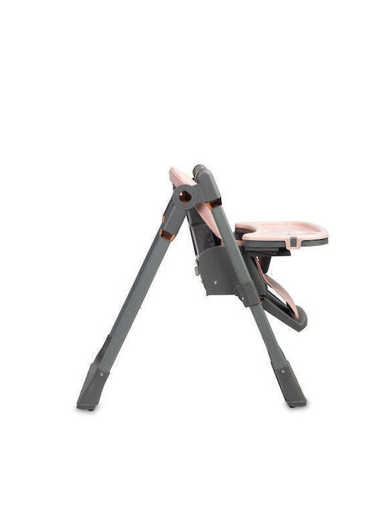 Caretero Vars Foldable Highchair with Metal Frame & Leatherette Seat Pink