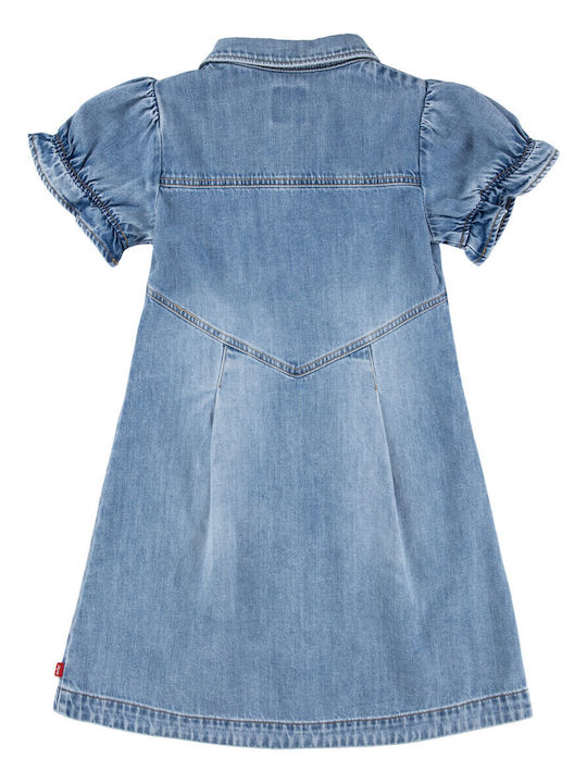 Rochie Fete Mâneca Scurtă Denim Set Cu Accesorii Denim