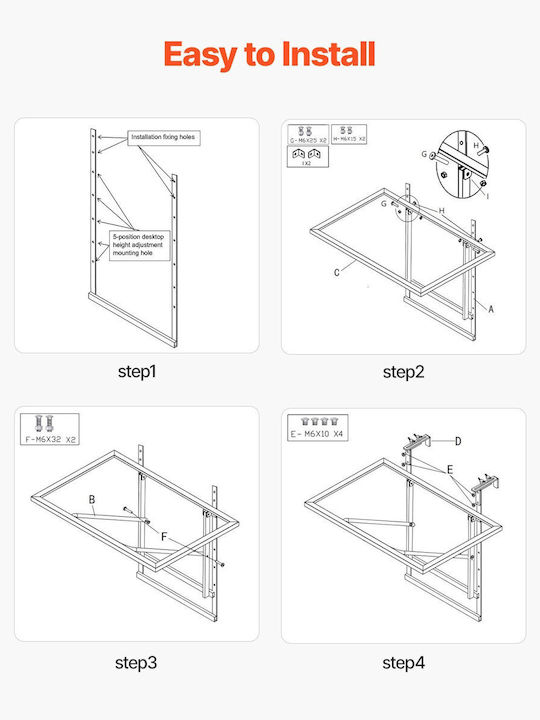 Metal Masa pentru spații exterioare mici Bronz 61x53x59buc