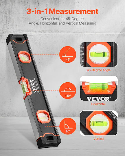 Vevor JXSPC48INCH2DI4XBV0 Αλφάδι Αλουμινίου Μαγνητικό Σετ 4τμχ