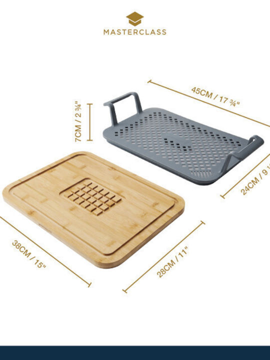 Masterclass Roast & Rest Set Handles Silicone Wood 2pcs