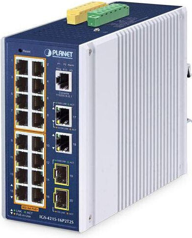 Planet Technology IGS-4215-16P2T2S Managed L2 PoE+ Switch με 16 Θύρες Gigabit (1Gbps) Ethernet