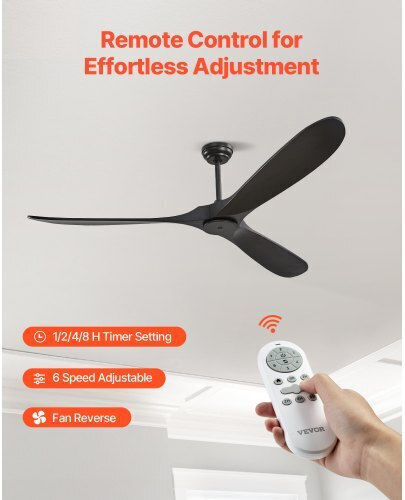 Vevor Ventilator De Tavan 182.88cm Negru
