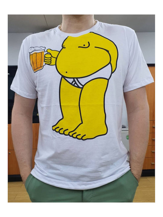 Herrenbluse Homer Simpson Oc673-weiß