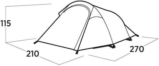 Easy Camp Σκηνή Camping Τούνελ Πράσινη με Διπλό Πανί 3 Εποχών για 3 Άτομα 270x210x115εκ.
