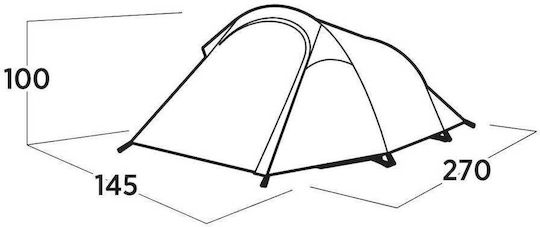 Easy Camp Σκηνή Camping Τούνελ Πράσινη με Διπλό Πανί 3 Εποχών για 2 Άτομα 270x145x100εκ.