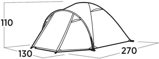 Easy Camp Setesdal 2 Σκηνή Camping Τούνελ Χακί με Διπλό Πανί 3 Εποχών για 2 Άτομα 270x130x110εκ.