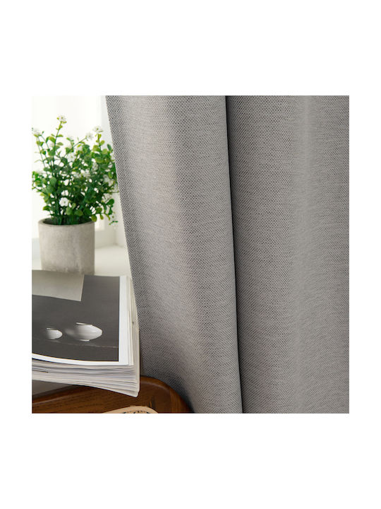 Beauty Home Κουρτίνα Συσκότισης με Τρουκς Γκρι 140x270εκ.