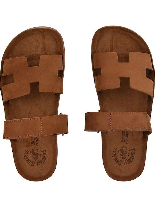 Bianca Leather Women's Flat Sandals Mochaccino