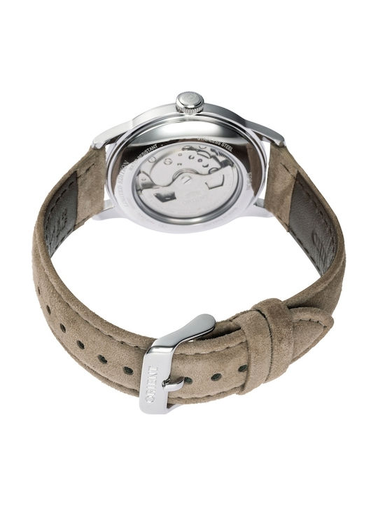 Orient Мъжки Часовник 38mm Автоматичен с Бежова Кожена Каишка