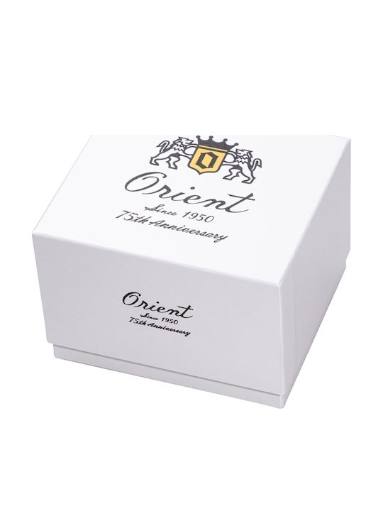 Orient Ανδρικό Ρολόι 40.5mm Αυτόματο με Μπεζ Δερμάτινο Λουράκι