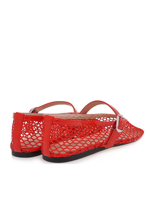 Damen Ballerinas aus Lackleder in Rot Farbe