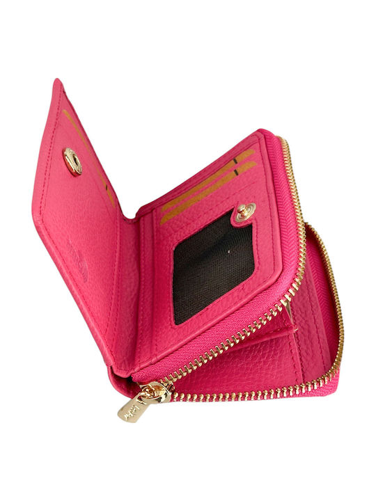 Small Leather Women's Wallet Classic with RFID Pink