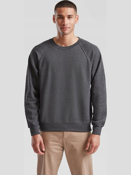 Fruit of the Loom Raglan Ανδρικό Διαφημιστικό Φούτερ Μακρυμάνικο Dark Heather Grey