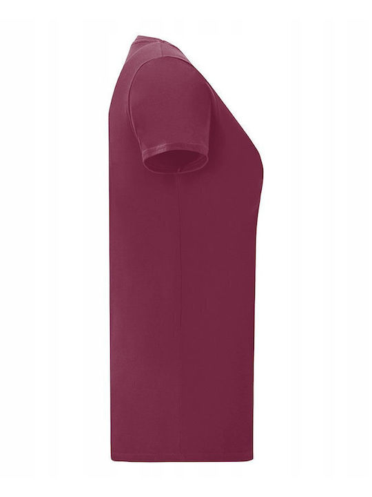 Fruit of the Loom Iconic Women's Short Sleeve Promotional T-Shirt Burgundy