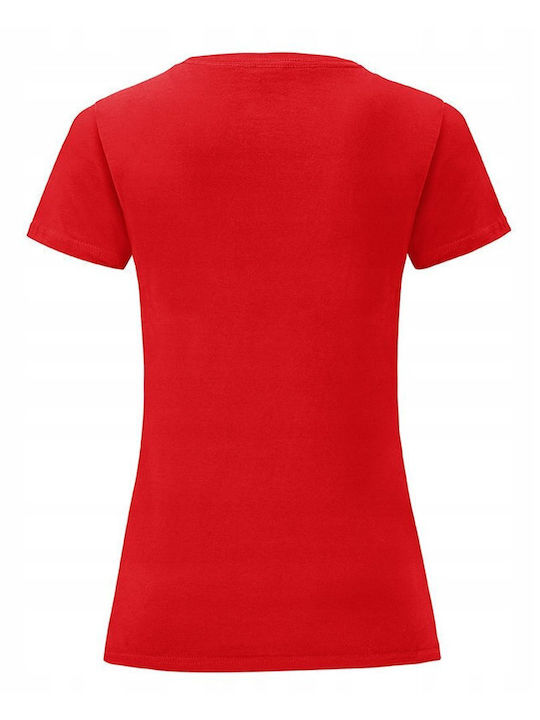 Fruit of the Loom Iconic Tricou Promoțional de Damă Roșu