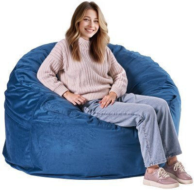 Vevor Bean Bag Chair Blue 116.8x116.8x63.5cm