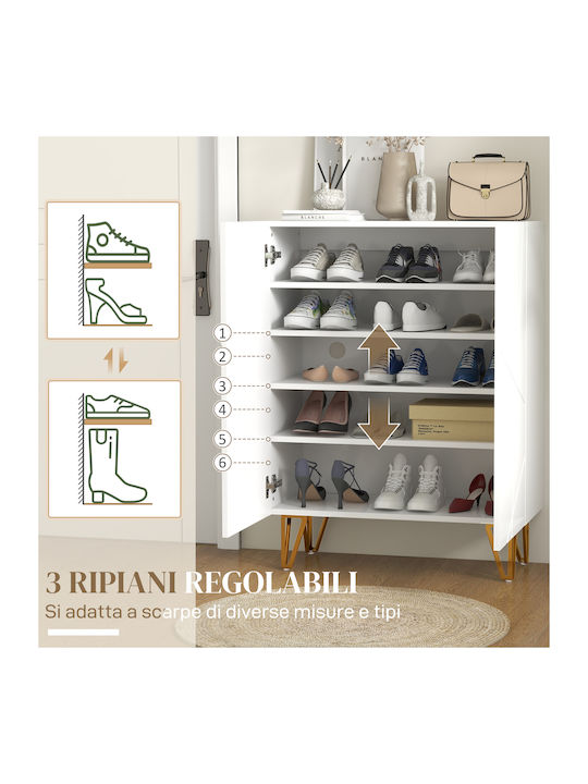 Wooden Shoe Organizer White 72x31.5x95cm