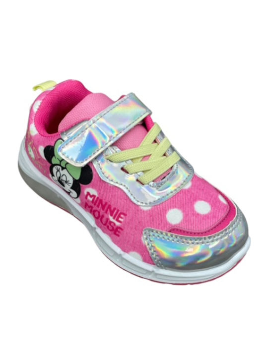 Minnie Mouse Kids Sneakers with Scratch & Lights Pink