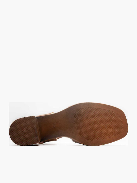 Leather Sandals Tabac Brown