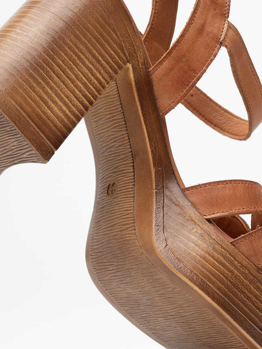 Leather Sandals Tabac Brown