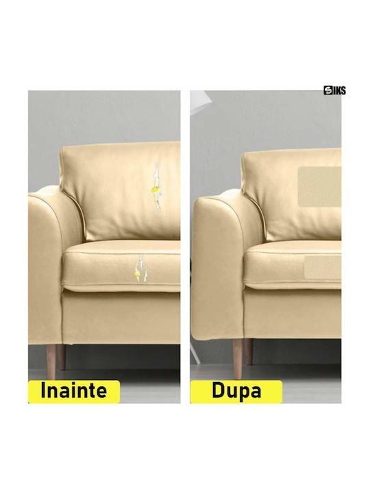 Folie din piele ecologică Siks autoadezivă pentru reparații canapea fotoliu scaun interior auto dimensiune 75 x 250 cm crem